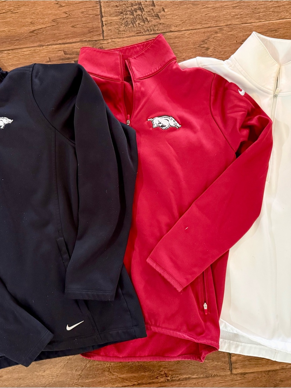 Arkansas Razorbacks Red, Black, & White Thermal Quarter-Zip Jackets (3-Pack)